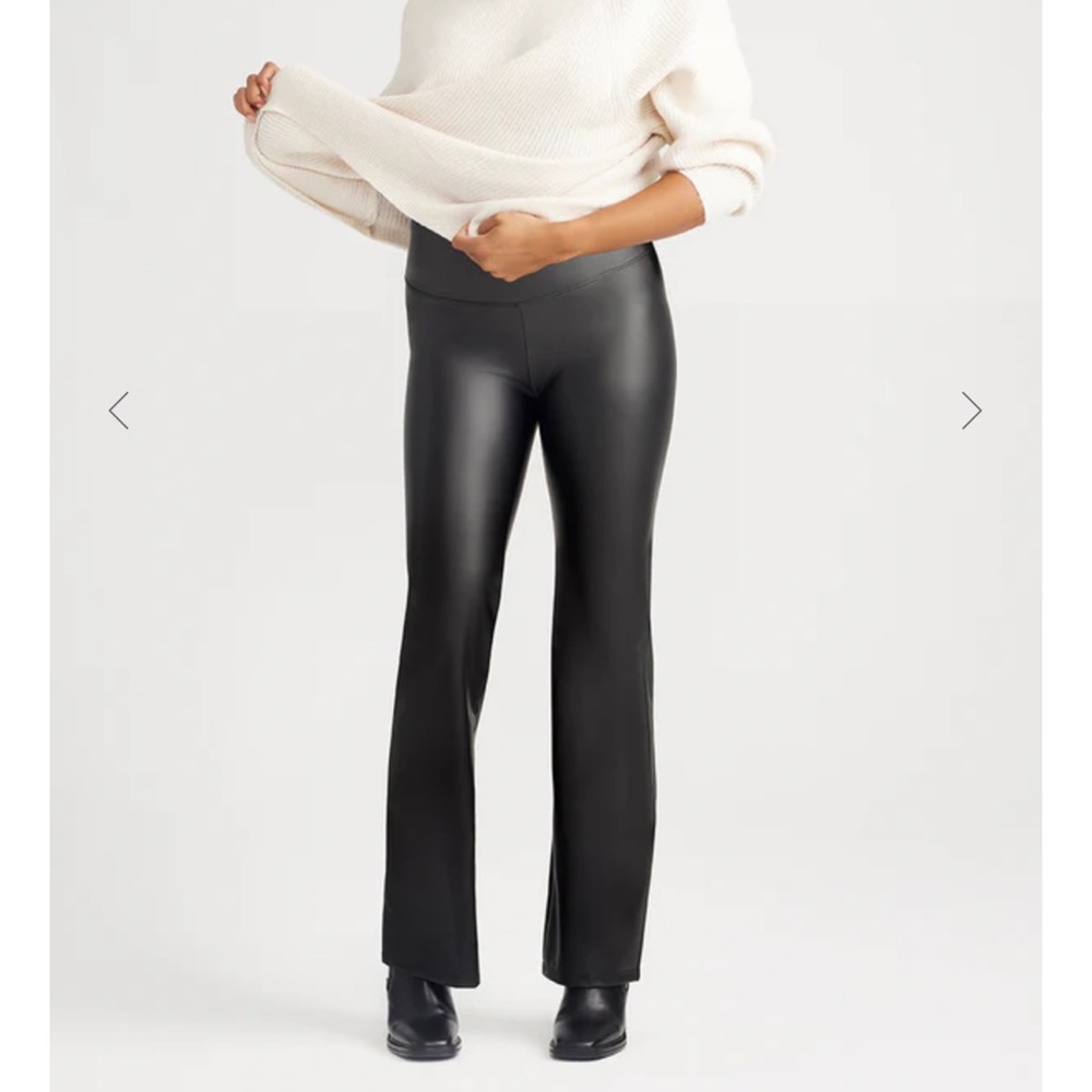 Faux Leather Shaping Bootcut Legging